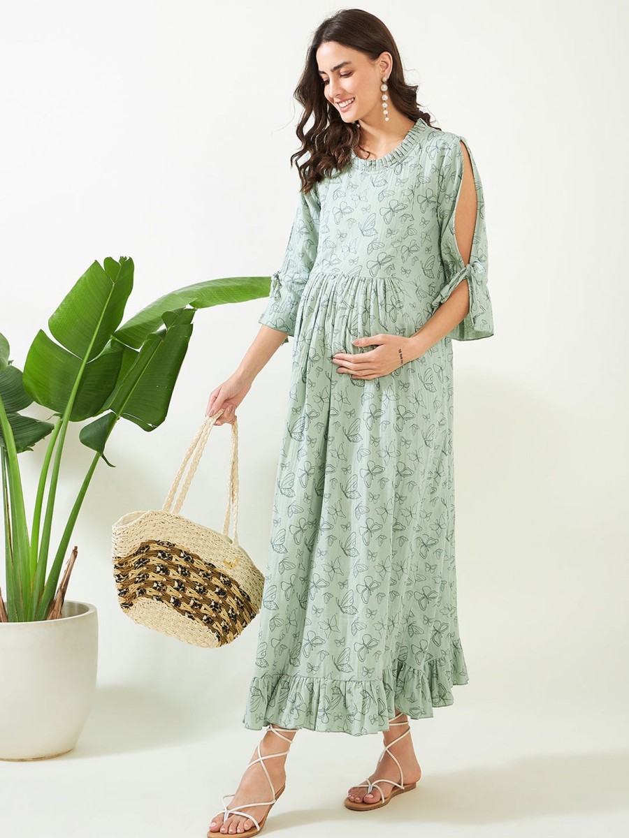 Women The Kaftan Company | Women'S Cotton Dress - The Kaftan Company Green