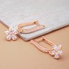 Jewellery Priyaasi | Women'S Rose Gold Plated American Diamond Studded Floral Drop Earrings - Priyaasi