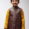 Men Sojanya KID | Kid'S Silk Blend Printed Only Nehru Jacket - Sojanya Kid Multi