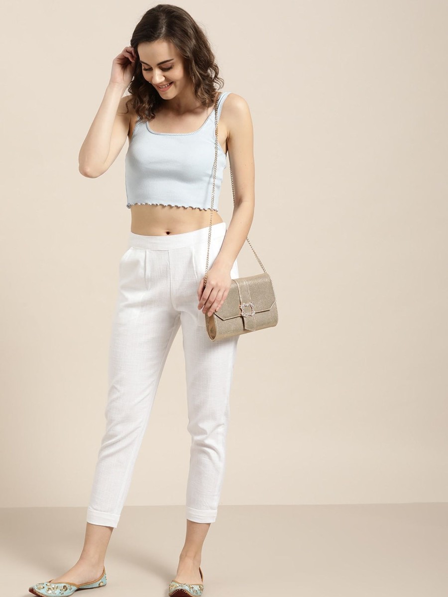 Women Jaitpuriya Fashion | Women'S Cotton Pant - Jaitpuriya Fashion White