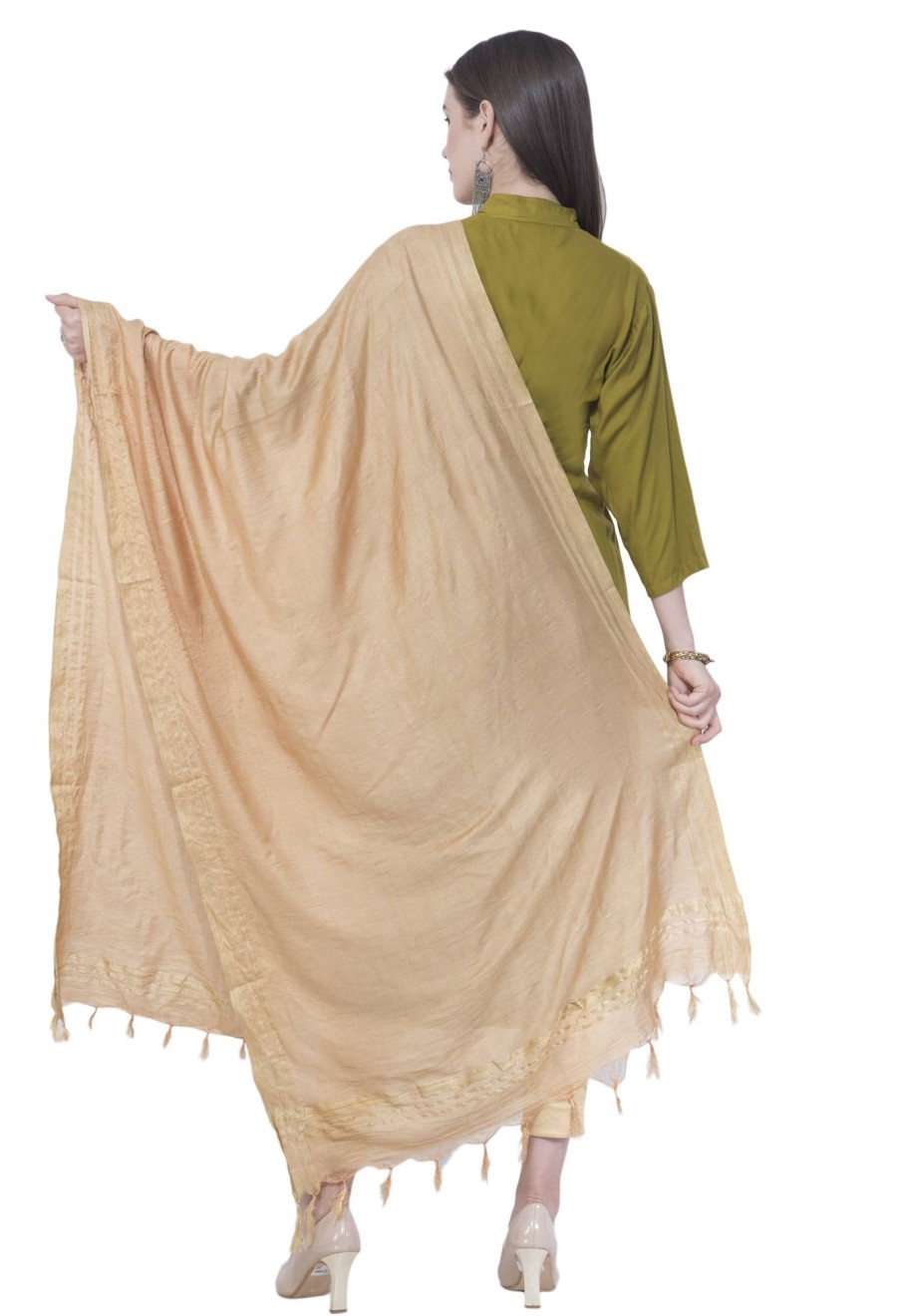 Women AR Silks | A R Silk Golden Color Fancy Silk Dupattas And Chunnis Copper