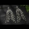 Jewellery Kamal Johar | Johar Kamal Silver-Plated Oxidised Parrot Design Earrings Jker_079