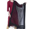 Women AR Silks | A R Silk Navy Blue Color Chandna Dupattas And Chunnis Black