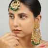 Jewellery Femizen | Women'S Kundan Chandbali U0026 Maang Tikka Set - Femizen Green