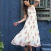 Women Final Clearance Sale | Women'S Floral Slant Empire Seam Maxi Dress - Final Clearance Sale Off White