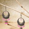 Jewellery Priyaasi | Women'S Golden Plated With Pink Beads Earrings Jhumki - Priyaasi