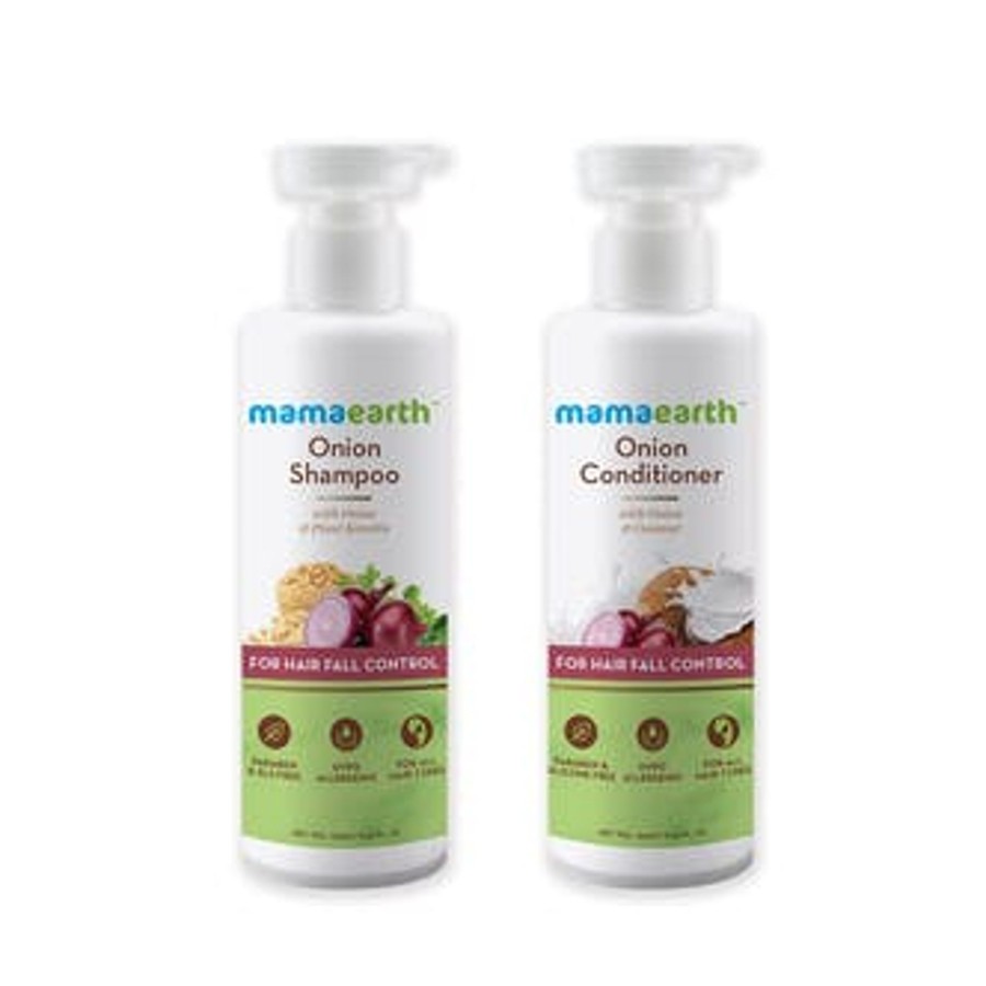 Others Mama Earth | Hair Regrowth Combo : Onion Shampoo, 250Ml And Onion Conditioner, 250Ml - Mama Earth