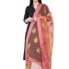 Women AR Silks | A R Silk Tissue Zari Emb. Golden Zari Emb. Color Dupatta Or Chunni Rani