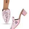 Others Desi Colour | Women'S Soft Mirror Mules Indian Ethnic Comfort Footwear - Desi Colour Pink