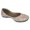 Others Desi Colour | Women'S Grey Florals Indian Ethnic Comfort Footwear - Desi Colour