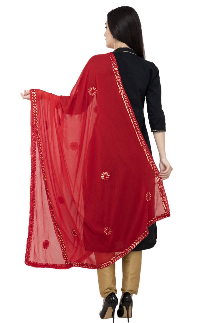 Women AR Silks | A R Silk Color Fancy Silk Dupattas And Chunnis Red