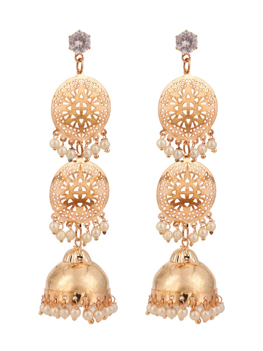 Jewellery Anikas Creation | Women'S Plated Pearl Light Weight Traditional Stylish Jhumki - Anikas Creation Gold