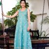 Women Yufta | Women'S Sea Strappy Anarkali Dress - Yufta Green