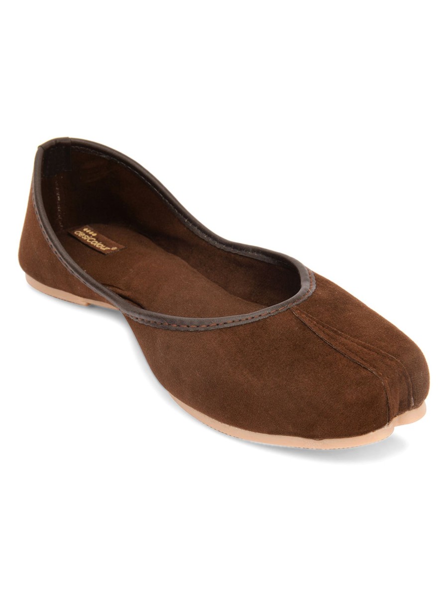 Others Desi Colour | Women'S Suede Indian Ethnic Comfort Footwear - Desi Colour Brown