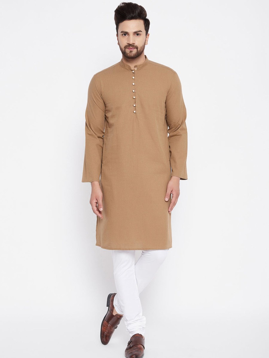 Men Even Apparels | Men'S Pure Cotton Kurta - Even Apparels Beige