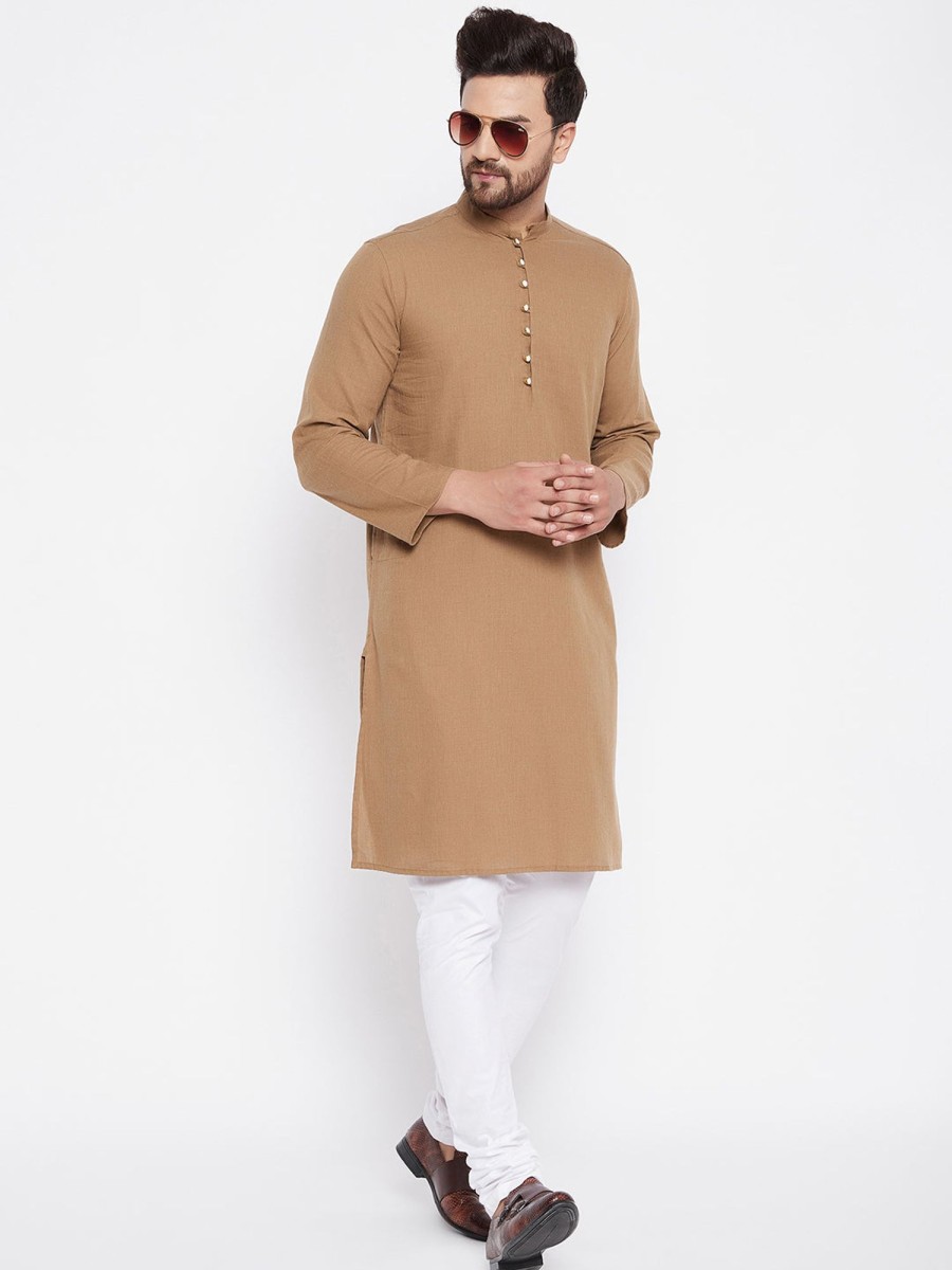 Men Even Apparels | Men'S Pure Cotton Kurta - Even Apparels Beige