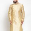 Men Virat Fashions | Men'S Mustard U0026 Golden Self Design Kurta Only ( Ko 590 Mustard ) - Virat Fashions