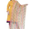 Women AR Silks | A R Silk Color Multi Stripe Dupattas And Chunnis White