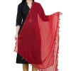 Women AR Silks | A R Silk Golden Color Fancy Silk Dupattas And Chunnis Red