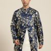 Men Sojanya | Men'S Silk Blend Navy Only Sherwani Jacket - Sojanya Blue