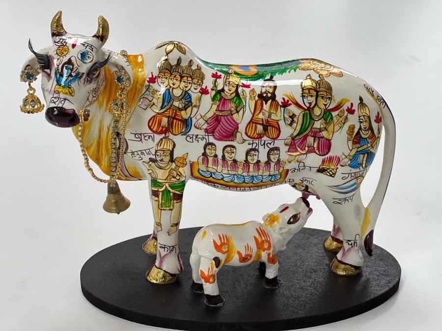 Others Kondapalli Toys | Handicraft Kamdhenu Cow Vastu Showpiece - Kondapalli Toys