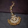 Jewellery Morkanth | Women'S Gold-Plated Off-White Kundan-Studded Handcrafted Maang Tikka - Morkanth