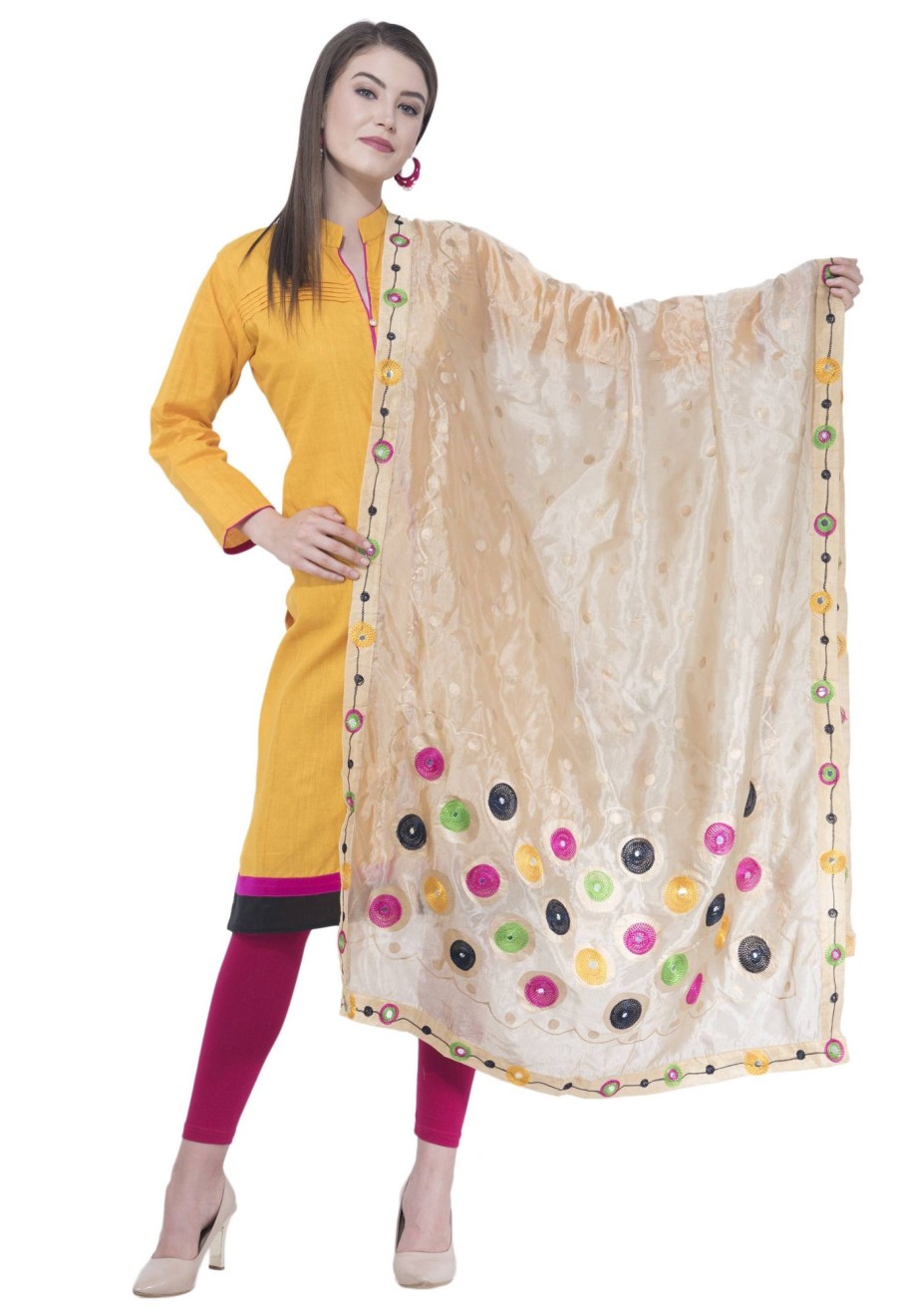 Women AR Silks | A R Silk Color Fancy Silk Dupattas And Chunnis Golden