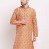 Men Virat Fashions | Men'S Orange Woven Kurta Only ( Ko 645 Orange ) - Virat Fashions