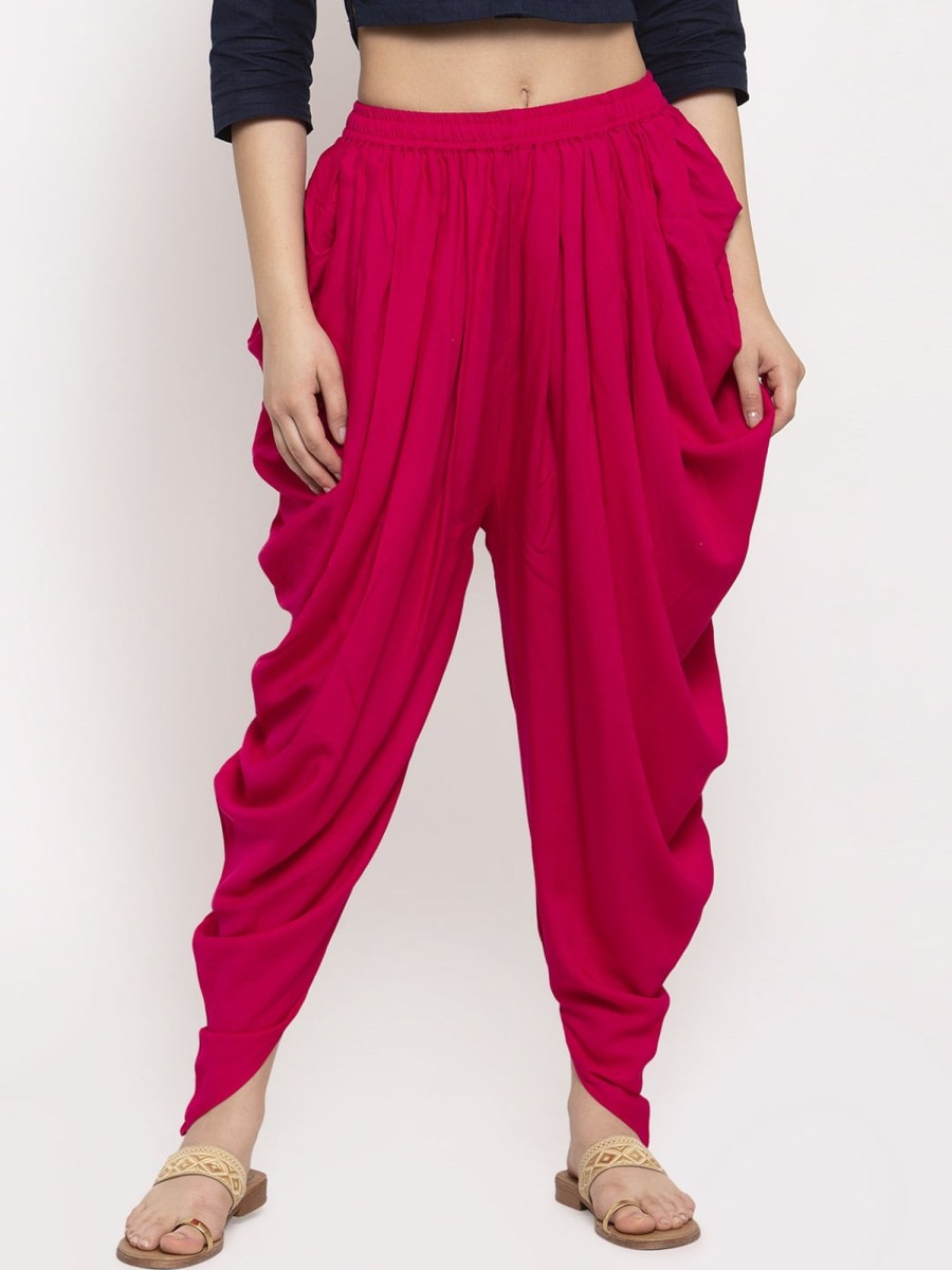 Women Wahe-NOOR | Women'S Magenta Rayon Dhoti Salwar - Wahe-Noor