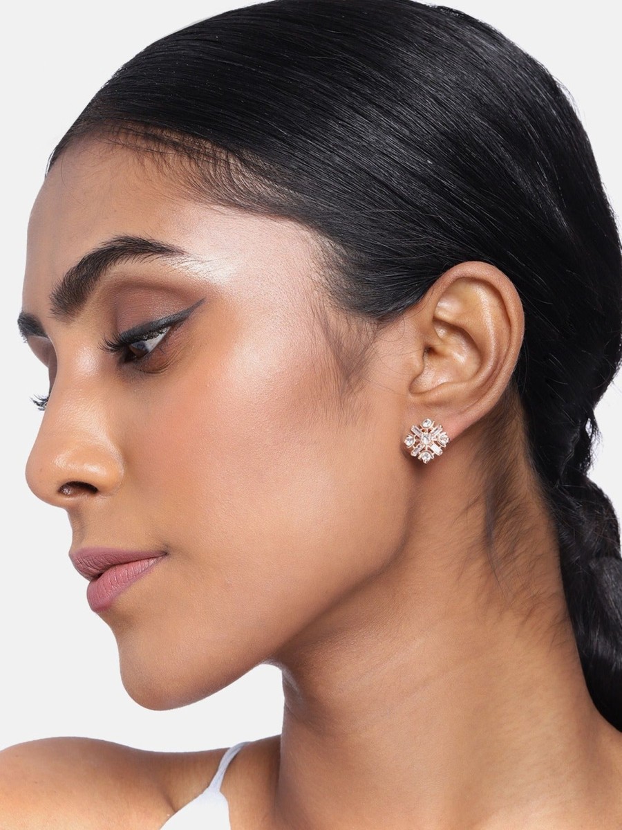 Jewellery I Jewels | Women'S Crystal Ad Stone Stud Earrings For Women - I Jewels