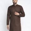 Men Virat Fashions | Men'S Coffee Cotton Solid Kurta Only ( Ko 611 Coffee ) - Virat Fashions