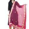 Women AR Silks | A R Silk Orgenza Gota Patti Fancy Dupatta Color Dupatta Or Chunni Gajari