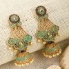 Jewellery Priyaasi | Women'S Sea Green Pearls Gold Plated Drop Earring - Priyaasi