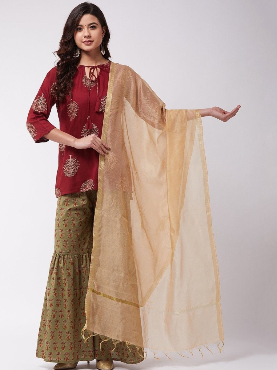 Women InWeave | Women'S Solid Gold Dupatta - Inweave