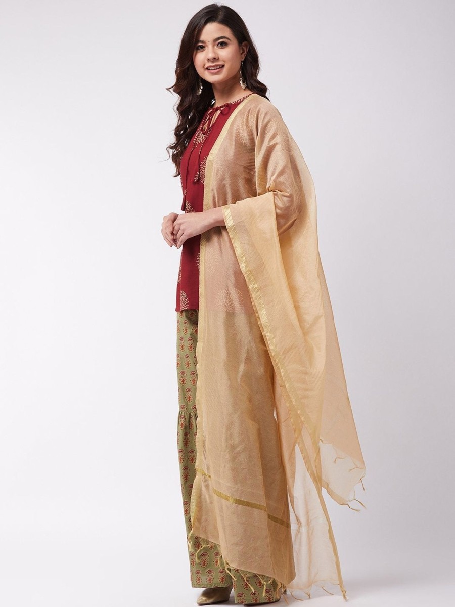 Women InWeave | Women'S Solid Gold Dupatta - Inweave