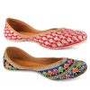 Others Desi Colour | Women'S Multicolour Combo Of 2 Pair Of Embroidered Indian Handcrafted Ethnic Comfort Footwear - Desi Colour