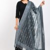 Women Moeza | Women'S Orgenza Mirror Stripe Thread Work Dupatta - Moeza Grey