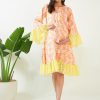 Women The Kaftan Company | Women'S Blossom And Lace Maternity Dress - The Kaftan Company Pink