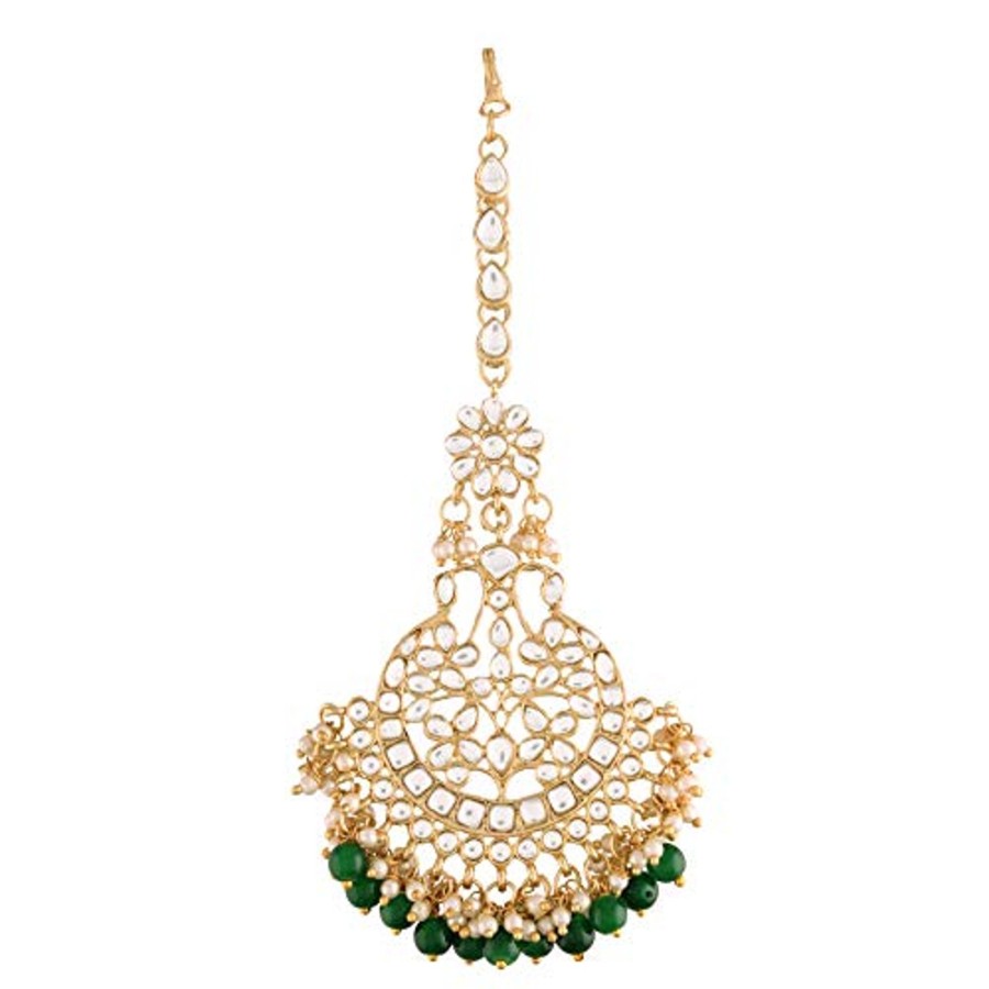 Jewellery I Jewels | Women'S Traditional Gold Plated Kundan U0026 Pearl Studded Maang Tikka - I Jewels