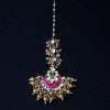 Jewellery Morkanth | Women'S 24K Rose Gold-Plated White U0026 Pink Pacchi Kundan Studded Handcrafted Maang Tikka - Morkanth