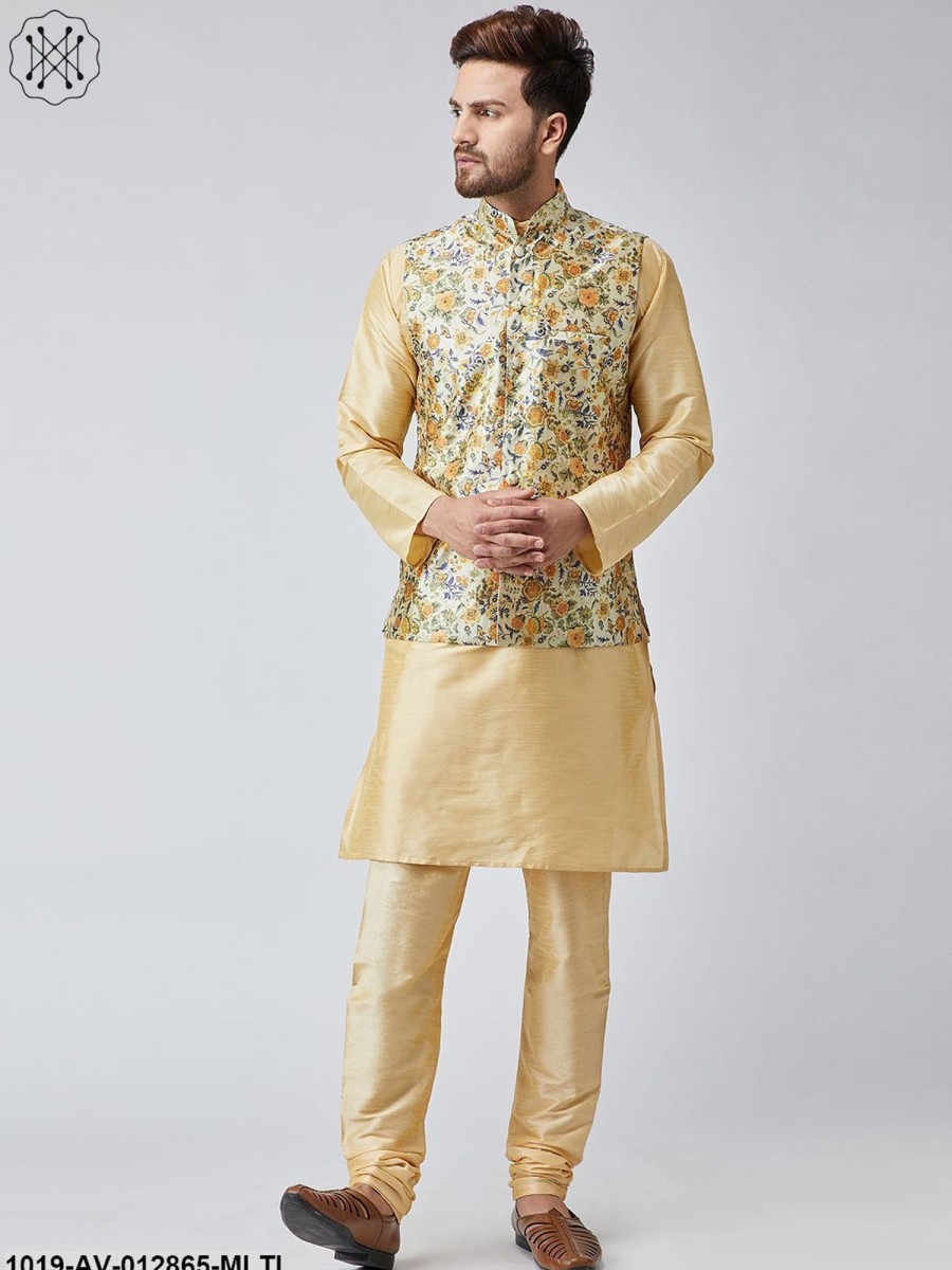 Men Sojanya | Men'S Multi Printed Nehru Jacket - Sojanya