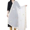 Women AR Silks | A R Silk Golden Color Fancy Silk Dupattas And Chunnis White