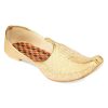 Others Desi Colour | Men'S Indian Ethnic Party Wear Golden Footwear - Desi Colour