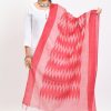 Women Moeza | Women'S Handloom Cotton Ikkat Dupatta - Moeza Pink