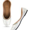 Others Desi Colour | Women'S Silver Embroidered Indian Handcrafted Ethnic Comfort Footwear - Desi Colour