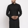 Men Virat Fashions | Men'S Black U0026 White Solid Kurta Only ( Ko 532 Black ) - Virat Fashions