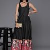 Women Ahalyaa | Women'S Floral Print A-Line Maxi Dress - Ahalyaa Black