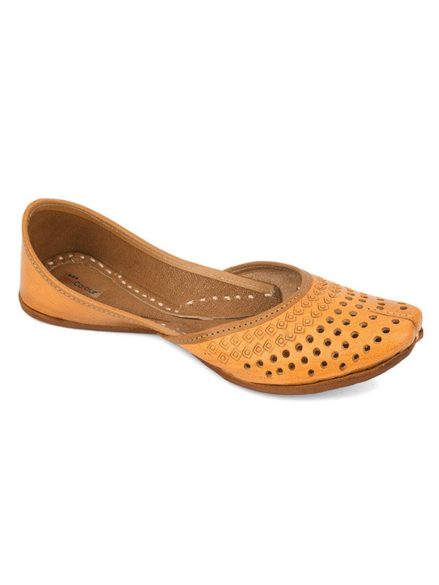 Others Desi Colour | Women'S Tan Casuals Indian Ethnic Leather Footwear - Desi Colour