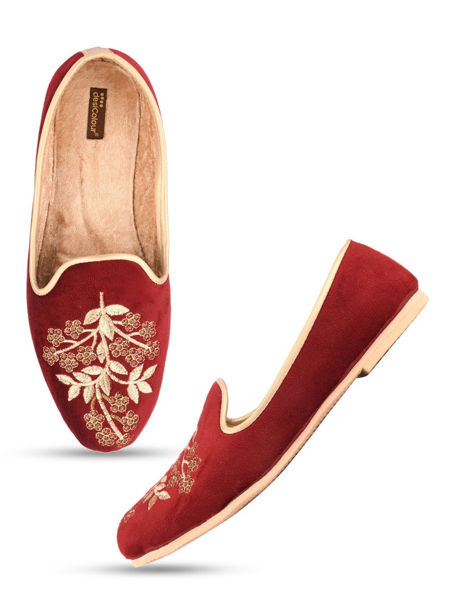 Others Desi Colour | Men'S Indian Ethnic Party Wear Footwear - Desi Colour Maroon