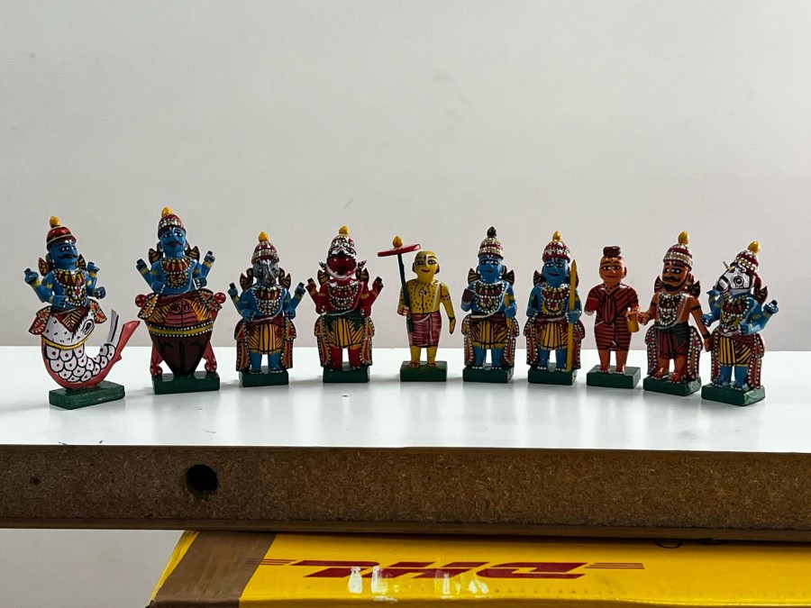 Others Kondapalli Toys | Dasavatharam Idols Kondapalli Toys Set Of 10 - Kondapalli Toys